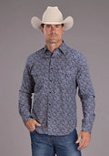 Stetson 2523 Vintage Prairie (Bleu) - Chemise Western pour Homme