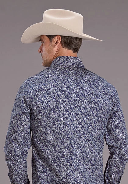 Stetson 2523 Vintage Prairie (Bleu) - Chemise Western pour Homme