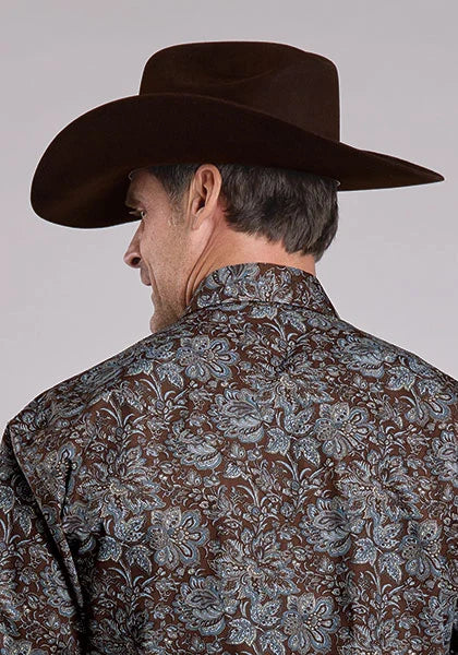 Stetson 2575 Paisley d'Automne (Marron) - Chemise Western Homme