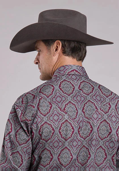 Stetson 2572 Medallion Paisley (Vin) - Chemise Western Homme