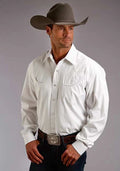 Chemise Western Stetson 3868 Pinpoint Oxford (blanc) pour homme