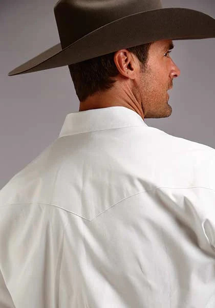 Chemise Western Stetson 3868 Pinpoint Oxford (blanc) pour homme