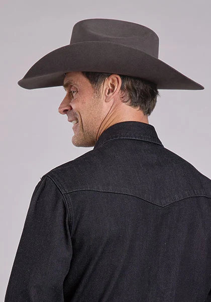 Chemise Western Stetson en Jean Uni (Noir) pour Homme