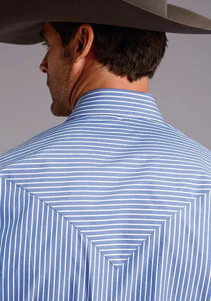 Chemise Western Homme Stetson 0898 Rayures Bonbon (Bleu)