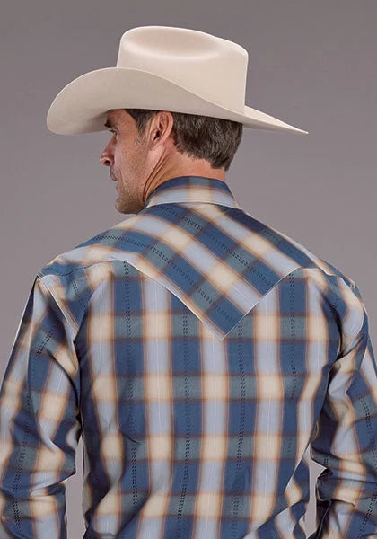 Chemise Western Homme Stetson 2513 Ranch Plaid (Bleu)