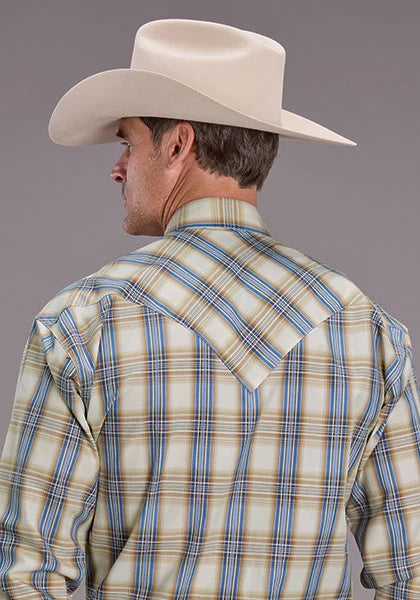 Chemise Western Stetson 2514 à Carreaux Cinnabar (Bleu) – Homme