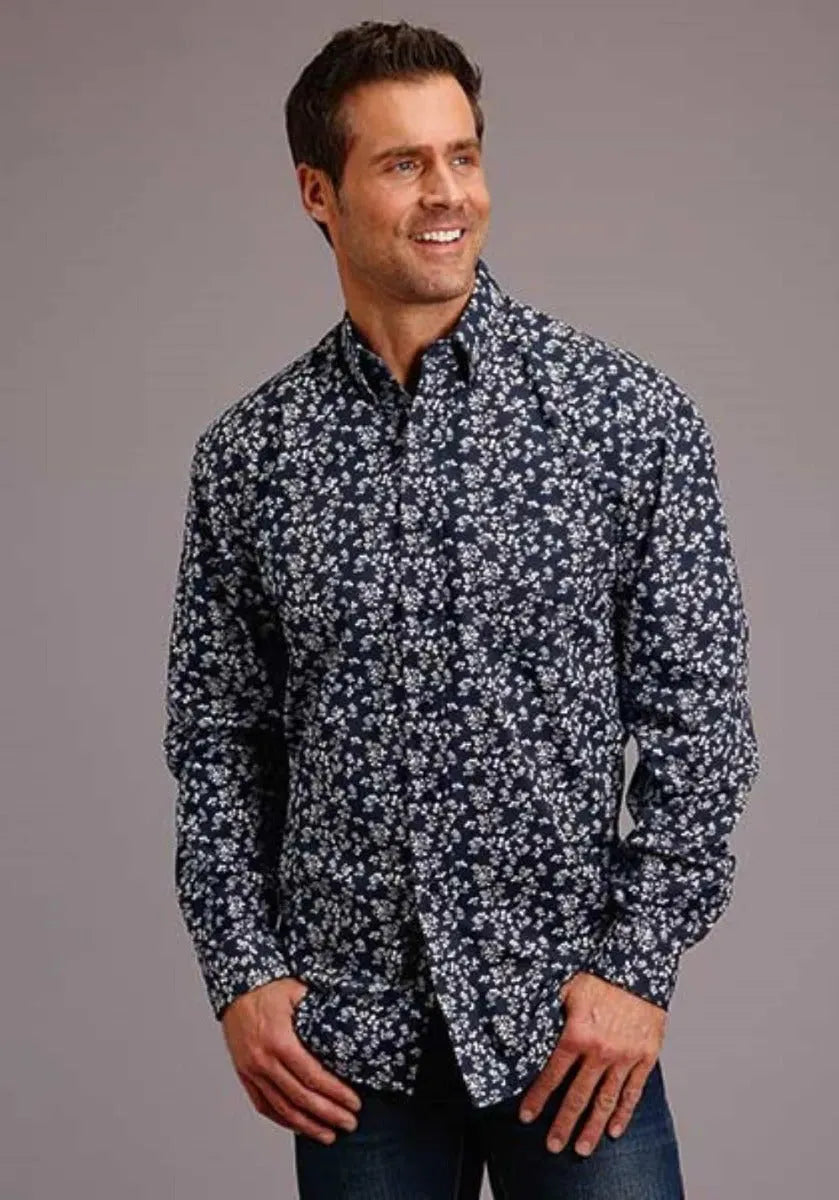Chemise Western Stetson Frontier Floral (Bleu) - Homme
