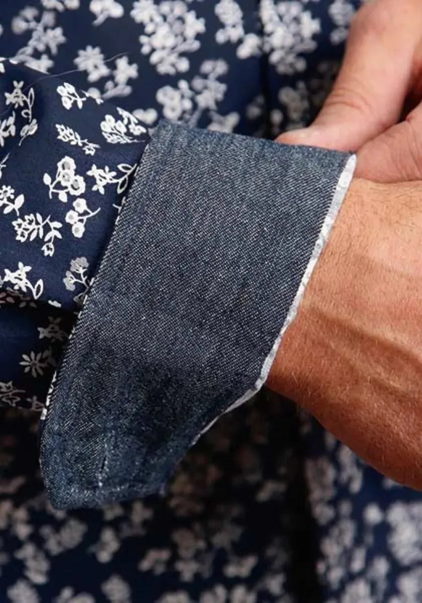 Chemise Western Stetson Frontier Floral (Bleu) - Homme