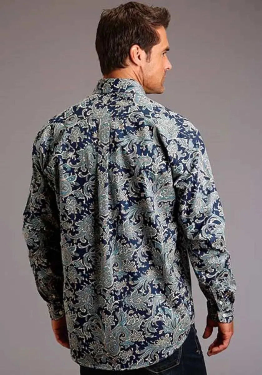 Chemise Western Stetson Deep Marine (Bleu) pour Homme