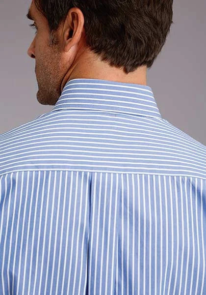 Stetson 0898 Rayures Bonbon Droite (Bleu) - Chemise Western Homme