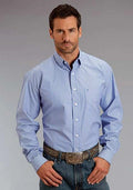 Stetson 0898 Rayures Bonbon Droite (Bleu) - Chemise Western Homme
