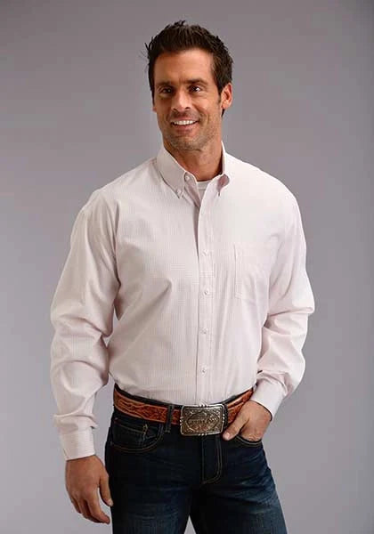 Chemise Western pour homme Stetson 5663 Two Stripe Straight (Rose)