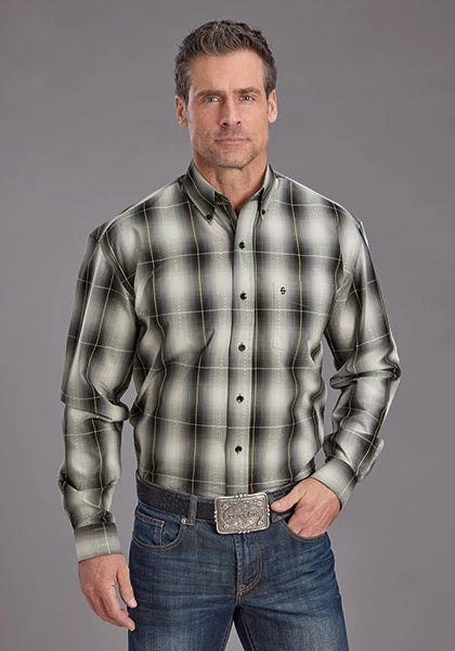Chemise western Stetson 02228 Coal Ombre (Noir) pour hommes