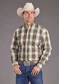 Chemise western pour homme Stetson 2399 Sandy Ombre (Marron)