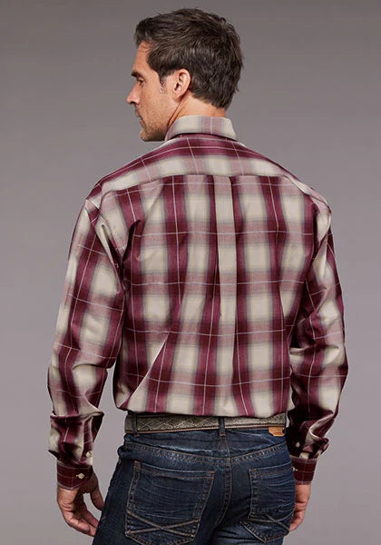 Stetson 2038 Chemise Western Homme Chianti Ombre (Vin)