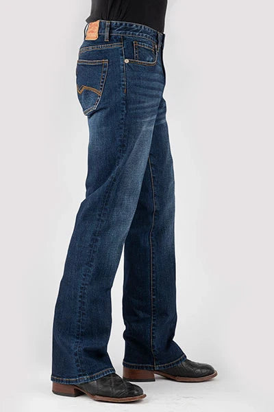 Jean Stetson 1015 Rocker Stretch Fit Mountain (Délavé foncé) pour homme