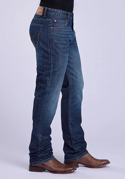 Stetson 1210 Coupe Droite (Orange/Délavé Foncé) - Jeans Homme