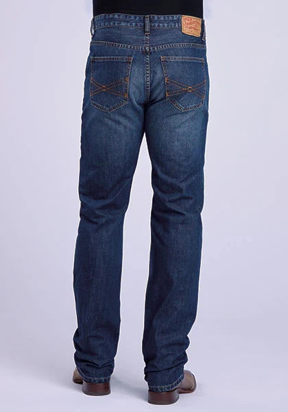 Stetson 1210 Coupe Droite (Orange/Délavé Foncé) - Jeans Homme