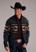 Stetson Arrow Border (Gris) - Pull en Laine Mélangée pour Homme