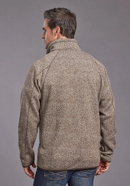 Stetson 2329 Pull 1/4 Zip à Chevrons (Marron) - Homme