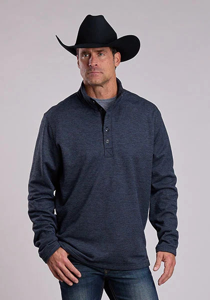 Chandail nid d'abeille boutonné Stetson 2799 (gris) pour homme