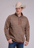 Stetson 2800 Quarter Zip (Rouille) - Pull en maille pour homme