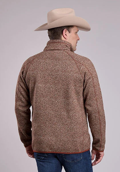 Stetson 2800 Quarter Zip (Rouille) - Pull en maille pour homme