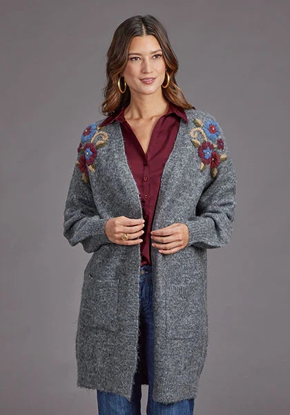 Gilet brodé Stetson 2264 (Gris) - Pull pour femme