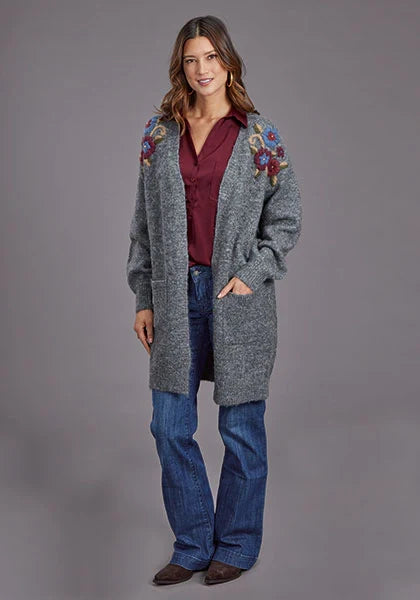 Gilet brodé Stetson 2264 (Gris) - Pull pour femme