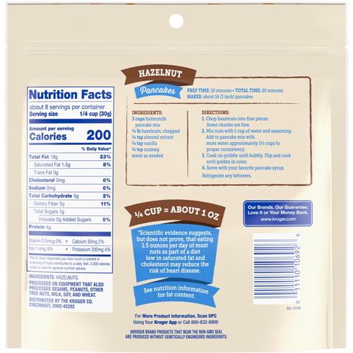 Kroger Noisettes Hachées Grillées 227 g