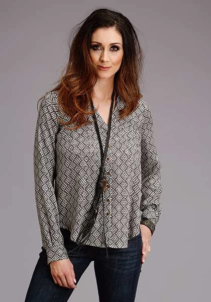 Stetson 2101 Aztec Geo (Noir) - Blouse Femme