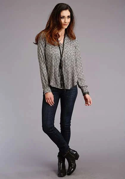 Stetson 2101 Aztec Geo (Noir) - Blouse Femme