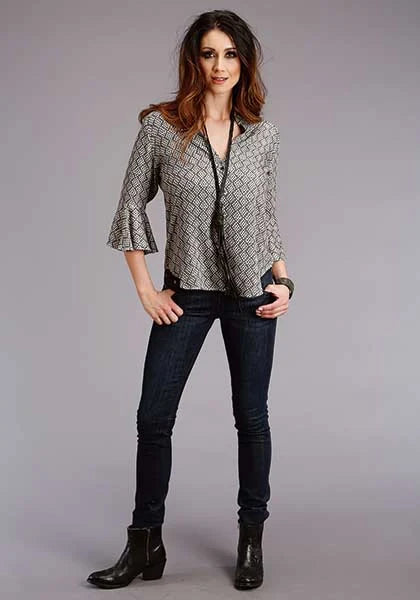Stetson 2101 Aztec Geo Rounded (Noir) - Blouse Femme