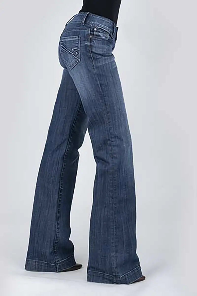 Jean Stetson 214 Trouser Fit S Back Pocket (Denim délavé foncé) - Femme