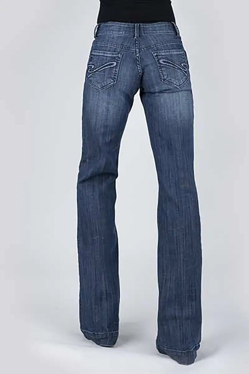Jean Stetson 214 Trouser Fit S Back Pocket (Denim délavé foncé) - Femme