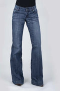 Jean Stetson 214 Trouser Fit S Back Pocket (Denim délavé foncé) - Femme