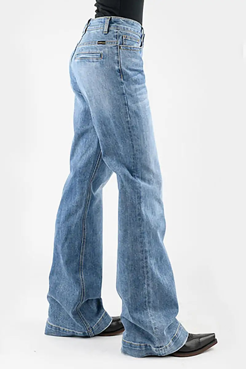 Stetson 214 Pantalon coupe arrière passepoilée (Denim délavé clair) - Jeans femme (Liquidation)