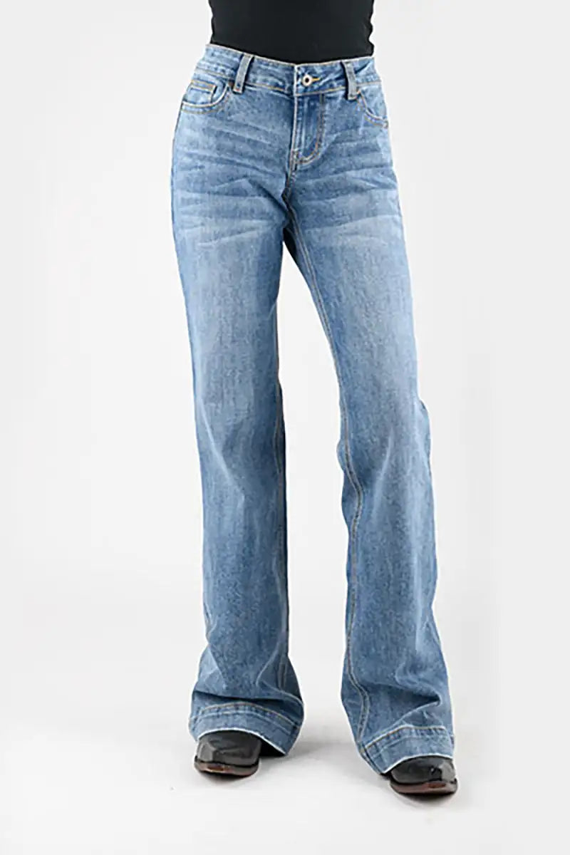 Stetson 214 Pantalon coupe arrière passepoilée (Denim délavé clair) - Jeans femme (Liquidation)