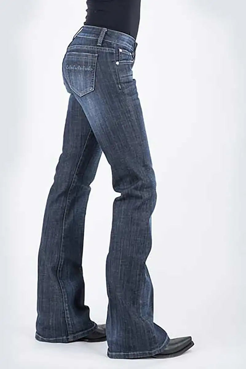 Stetson 816 Classic Boot Cut Zig Zag Pocket (Denim Dark Wash) - Jean pour femme