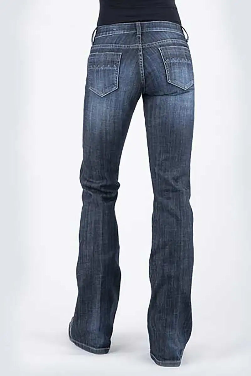 Stetson 816 Classic Boot Cut Zig Zag Pocket (Denim Dark Wash) - Jean pour femme