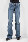 Stetson 816 Jean coupe botte classique extensible avec poches en fer à cheval (Délavage moyen) - Femme