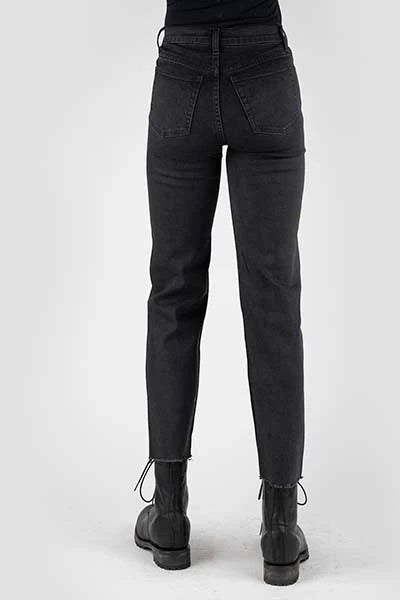 Jean droit court taille haute Stetson 915 (Noir) - Femme