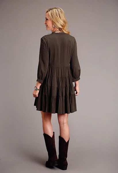 Robe femme Stetson 1911 en sergé brodé (marron)
