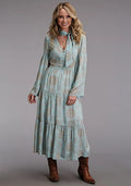 Robe longue à imprimé mandala Stetson Aqua pour femme