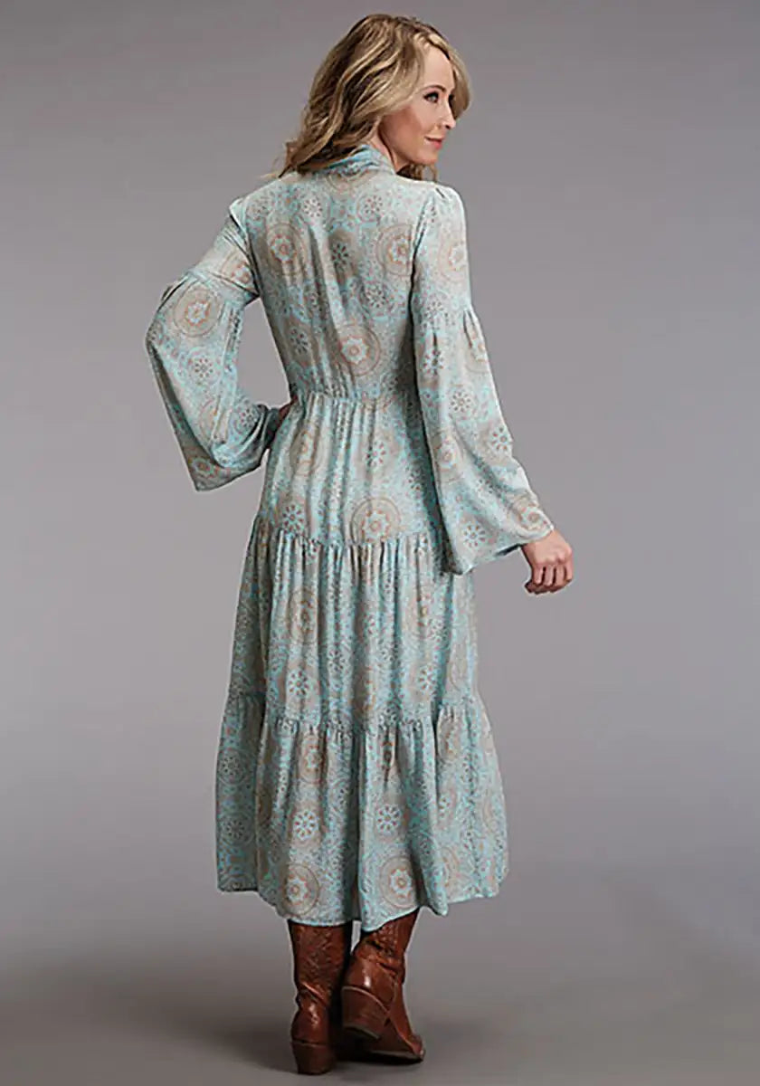 Robe longue à imprimé mandala Stetson Aqua pour femme