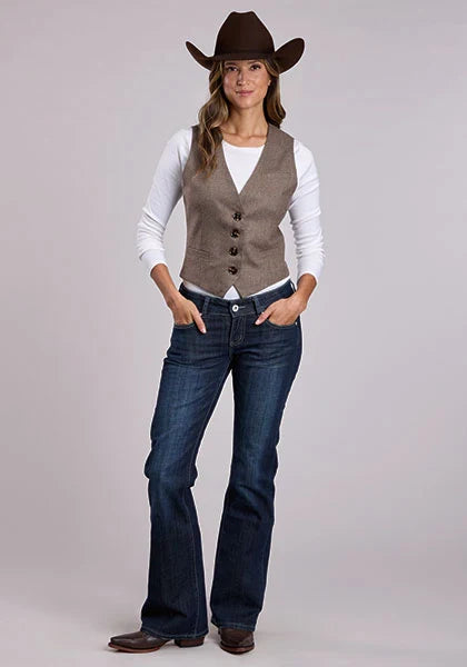 Gilet en Laine Femme - Tweed Chevrons Stetson