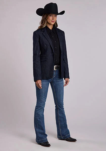 Blazer en jean stretch Stetson (bleu marine) - Femme