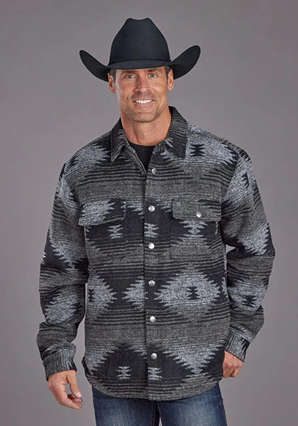Veste en Laine Stetson Aztec Flannel (Noir) - Homme