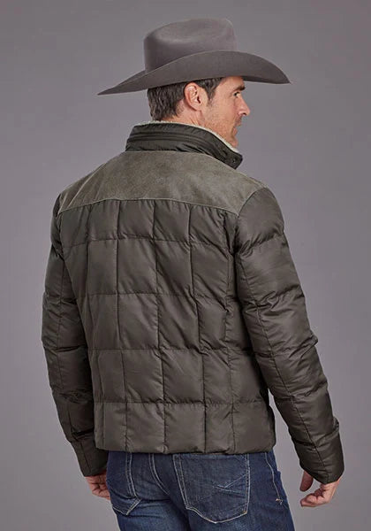 Veste en nylon matelassée unie Stetson Novelty (Gris) pour homme