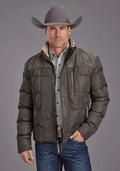 Veste en nylon matelassée unie Stetson Novelty (Gris) pour homme